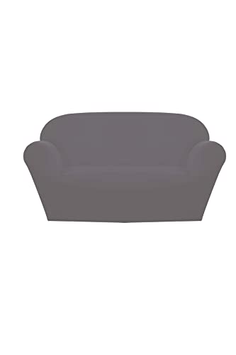 GEMITEX Sofaüberwurf Flexy 2-Sitzer, Grau, hergestellt in Italien, universal, bi-elastisch, mit Stäbchen von GEMITEX