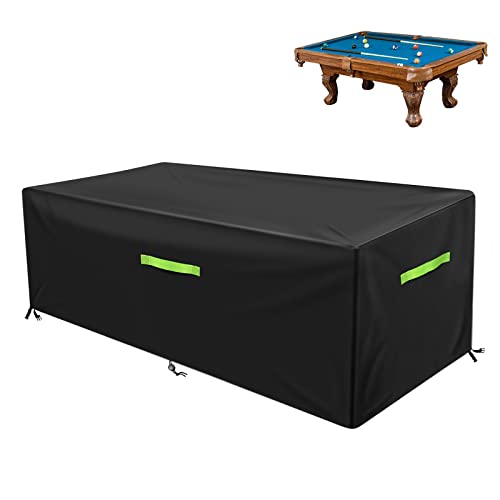 GEMITTO 7/8/9 ft Abdeckplanen für Billardtische Billard Tischabdeckung Billardtischabdeckung Snooker Waterproof Abdeckung Gartenmöbel Abdeckung für Billard, Snooker 420D-Polyester 102x53x32in von GEMITTO