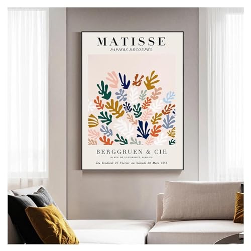 GEMMII Leinwand Bilder XXL, Matisse-Gemälde, Matisse-Poster, Matisse-Leinwanddrucke, Matisse-Wandkunst, minimalistische Leinwand, Matisse-Bild 80 x 120 cm, rahmenlos von GEMMII