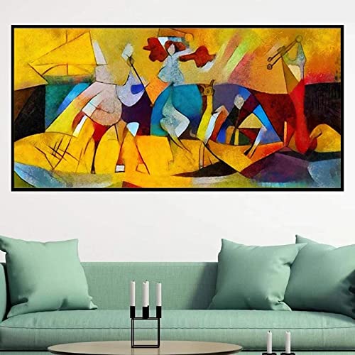 GEMMII Picasso Leinwanddruck Bilder XXL,Berühmte Malerei Abstrakte Poster und Drucke Leinwand Malerei Druck Wandkunst Wohnzimmer Wohnkultur 75x150cm Rahmenlos von GEMMII