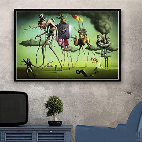 GEMMII Salvador Dali Surrealismus Wandbild Druck auf Leinwand XXL Retro Quadro Poster und Druck für Wohnzimmer Home Wall Decor 60x90cm Rahmenlos von GEMMII