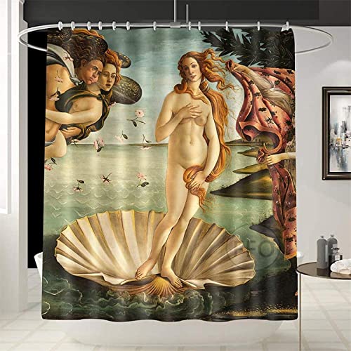 GEMMII The Birth of Venu Duschvorhang Vintage Renaissance Badezimmervorhänge Trennwand Fenstervorhänge Extra Lang Waschraumzubehör 115x220cm(45X87inch) von GEMMII