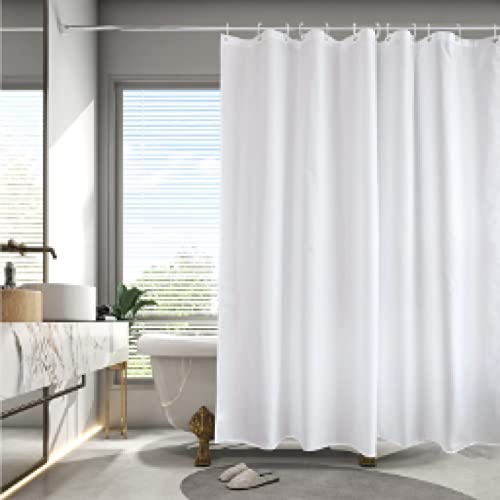 GEMMII Weißer Duschvorhang, wasserdicht, langlebig, verdickte Badezimmerwände, waschbare Vorhänge mit 12 Haken, extra Lange Badezimmerdekoration, 220 x 180 cm (87 x 71 Zoll) von GEMMII