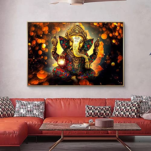 Wandbild Druck auf Leinwand XXL Lord Ganesha Leinwand Gemälde Wandkunst Poster und Drucke Hindu Götter Leinwand Kunst Bilder Ganesh Art Poster 70x100cm Rahmenlos Wandbild Druck auf Leinwand XXL Lord Ganesha Leinwand Gemälde Wandkunst Poster und Drucke Hindu Götter Leinwand Kunst Bilder Ganesh Art Poster 70x100cm Rahmenlos von GEMMII