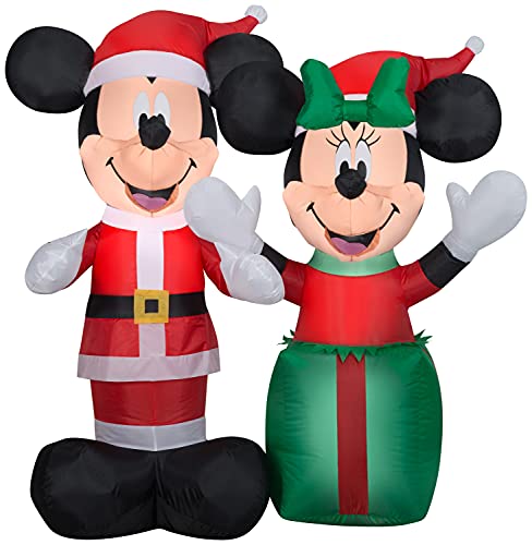 Gemmy Aufblasbarer Weihnachtsmann, Micky und Minnie, 1,2 m hoch von GEMMY