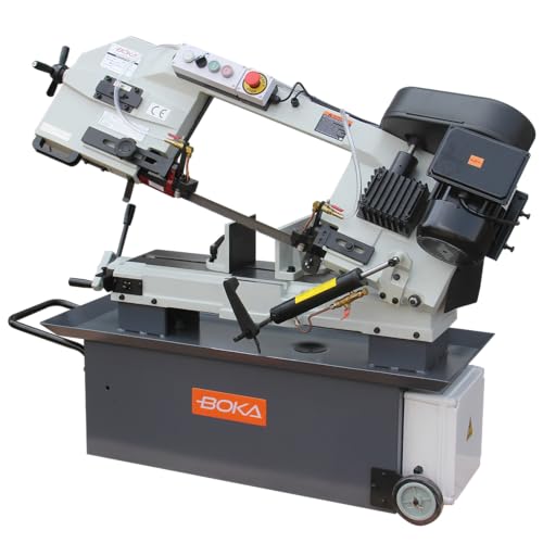 BOKA BS-912B Metallbandsäge 230V 1,1kW mit Kühlmittel-System, 4 Geschwindigkeiten, hydraulischem Zylinder, Schnellspann-Schraubstock, Gehrungsschnitt bis 45°, mobil, robust für Metall schneiden BOKA BS-912B Metallbandsäge 230V 1,1kW mit Kühlmittel-System, 4 Geschwindigkeiten, hydraulischem Zylinder, Schnellspann-Schraubstock, Gehrungsschnitt bis 45°, mobil, robust für Metall schneiden von GEMTO