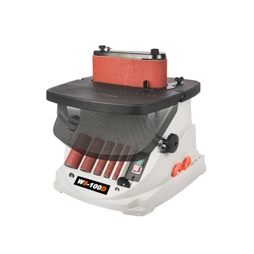 GEMTO WS-100D Vertikale Oszillierende Spindelschleifmaschine & Bandschleifer, 2-in-1 Kombi-Holzbearbeitungsmaschine von GEMTO