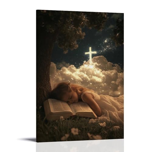 GEMTOFNMA A Child Asleep Under A Tree Dreams of A Cross Rising from Clouds, Formed from Words Read That Day in Her Bible. Modernes Wandbild, dekoratives Poster zum Aufhängen, 30 x 45 cm GEMTOFNMA A Child Asleep Under A Tree Dreams of A Cross Rising from Clouds, Formed from Words Read That Day in Her Bible. Modernes Wandbild, dekoratives Poster zum Aufhängen, 30 x 45 cm von GEMTOFNMA
