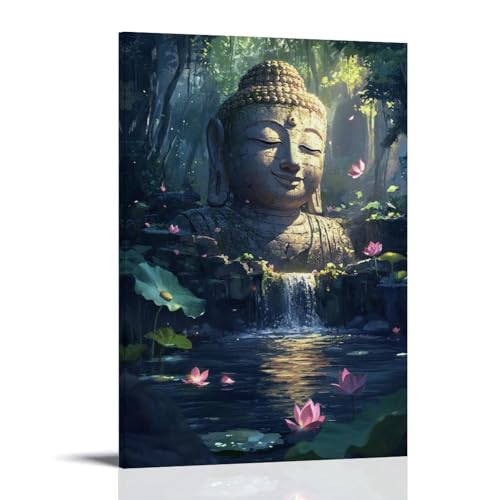 GEMTOFNMA A Gentle Stream Winds Around A Stone Buddha, Whose Smile Reflects The Sun As Lotus Petals Float Nearby. Modernes Wandbild, dekoratives Poster zum Aufhängen, 40 x 60 cm GEMTOFNMA A Gentle Stream Winds Around A Stone Buddha, Whose Smile Reflects The Sun As Lotus Petals Float Nearby. Modernes Wandbild, dekoratives Poster zum Aufhängen, 40 x 60 cm von GEMTOFNMA