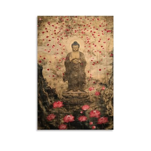 GEMTOFNMA Amitabha Buddha Descends from The Heavens with Lotus Petals Raining Around Him Like Falling Stars. Modernes Wandbild, dekoratives Poster zum Aufhängen, 20 x 30 cm GEMTOFNMA Amitabha Buddha Descends from The Heavens with Lotus Petals Raining Around Him Like Falling Stars. Modernes Wandbild, dekoratives Poster zum Aufhängen, 20 x 30 cm von GEMTOFNMA