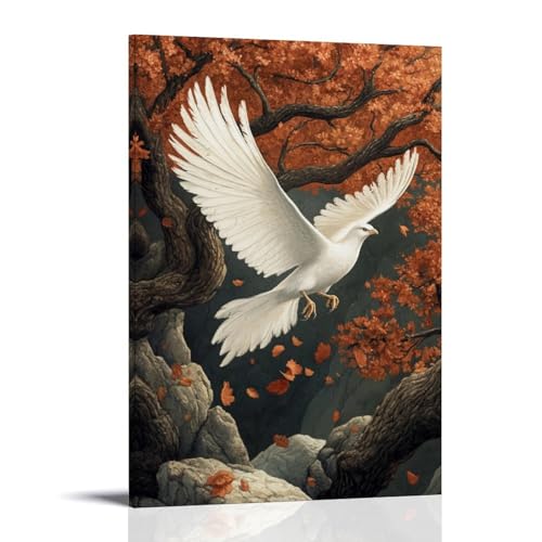GEMTOFNMA Dekoratives Wandbild, Motiv: Ein weißer Phönix schwebt unter einem Baum, der niemals seine Blätter fallen lässt, 40 x 60 cm GEMTOFNMA Dekoratives Wandbild, Motiv: Ein weißer Phönix schwebt unter einem Baum, der niemals seine Blätter fallen lässt, 40 x 60 cm von GEMTOFNMA