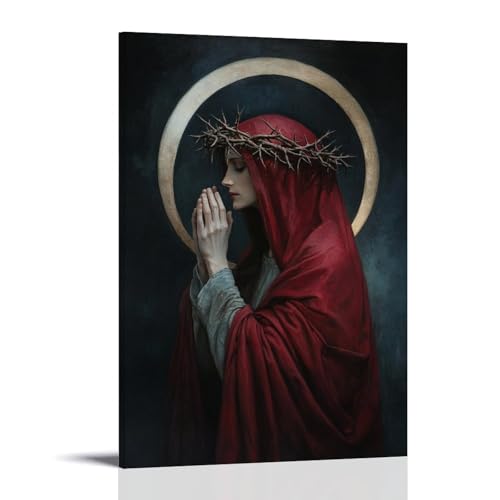 GEMTOFNMA Maria platziert eine Dornenkrone auf ihrem eigenen Kopf, um das Leiden zu teilen. Modernes Wandbild, dekoratives Poster zum Aufhängen, 40 x 60 cm GEMTOFNMA Maria platziert eine Dornenkrone auf ihrem eigenen Kopf, um das Leiden zu teilen. Modernes Wandbild, dekoratives Poster zum Aufhängen, 40 x 60 cm von GEMTOFNMA