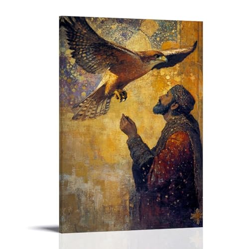 GEMTOFNMA The Falcon That Carried Heaven's Letter to The Sleeping Prophet Contemporary Wall Mural - Decorative Hanging Poster Art 12x18inch(30x45cm) von GEMTOFNMA