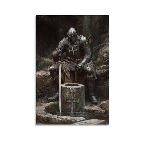 GEMTOFNMA The Knight Sits Beside A Well with His Sword Across His Lap, Staring at A Cross Formed in The Stone Below. Modernes Wandbild, dekoratives Poster zum Aufhängen, 20 x 30 cm GEMTOFNMA The Knight Sits Beside A Well with His Sword Across His Lap, Staring at A Cross Formed in The Stone Below. Modernes Wandbild, dekoratives Poster zum Aufhängen, 20 x 30 cm von GEMTOFNMA