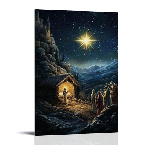 GEMTOFNMA The Star Over Bethlehem Illuminates The Manger As Angels Gather Beneath The Night Sky Modernes Wandbild, dekoratives Poster zum Aufhängen, 20 x 30 cm GEMTOFNMA The Star Over Bethlehem Illuminates The Manger As Angels Gather Beneath The Night Sky Modernes Wandbild, dekoratives Poster zum Aufhängen, 20 x 30 cm von GEMTOFNMA