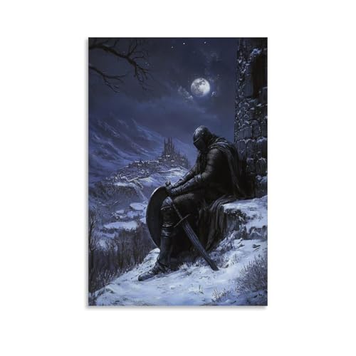 GEMTOFNMA Umgeben von Stille setzt A Knight His Shield Aside to Write Verse in His Swords Blade by Moonlight. Modernes Wandbild, dekoratives Poster zum Aufhängen, 60 x 90 cm GEMTOFNMA Umgeben von Stille setzt A Knight His Shield Aside to Write Verse in His Swords Blade by Moonlight. Modernes Wandbild, dekoratives Poster zum Aufhängen, 60 x 90 cm von GEMTOFNMA