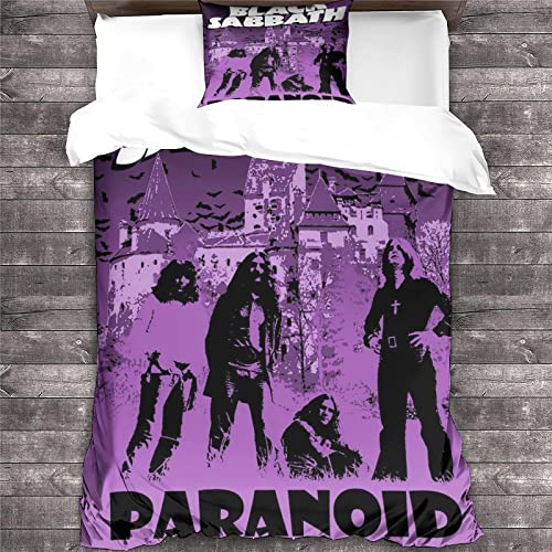 Black Sabbath Bettbezug-Sets,3D-Rock 'n' Roll-Bettwäsche-Set,Weich Und Gemütlich,Atmungsaktiv,Bettdeckenbezüge,Heavy Metal,einfach（135x200cm） von GENBAK