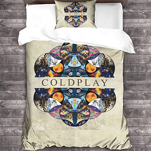 Coldplay 3D Print Betten Set Musik Bettwäsche Set Microfaser Himmlische Qualität Rock 'n' Roll Bettbezug Mit 1 Kissenbezug Teilig einzeln（135x200cm） von GENBAK