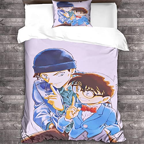 GENBAK Detektiv Conan Bettwäsche 3D-Druck Anime Bettwäsche-Set Bettbezug Mit Kissenbezug Kinderbettwäsche,Conan Edogawa einzeln（135x200cm） von GENBAK