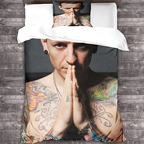 GENBAK Linkin Park Bettwäsche Mädchen Und Kissenbezüge 3D Musik Drucken Mikrofaser Bettbezug-Set Für Jugendliche einzeln（135x200cm） von GENBAK