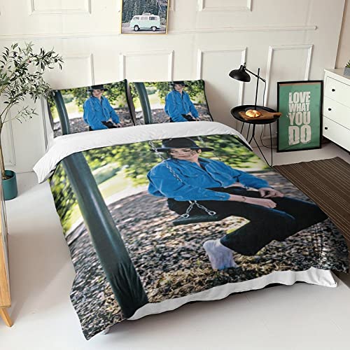 GENBAK Michael Jackson Bettwäsche 3D Musiker Tänzer Bettbezug Set,Bettwäsche Set 3 Teilig Bettbezüge Mikrofaser Bettbezug Mit Reißverschluss Und Kissenbezug König（220x240cm） von GENBAK