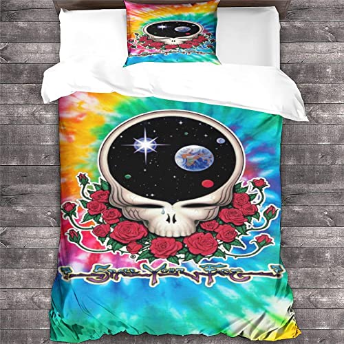 Grateful Dead Bettwäsche Musik Bettwäsche 3D Rock 'n' Roll Drucken Mit Bettbezüge Kissenbezüge Für Jungen Mädchen einfach（135x200cm） von GENBAK