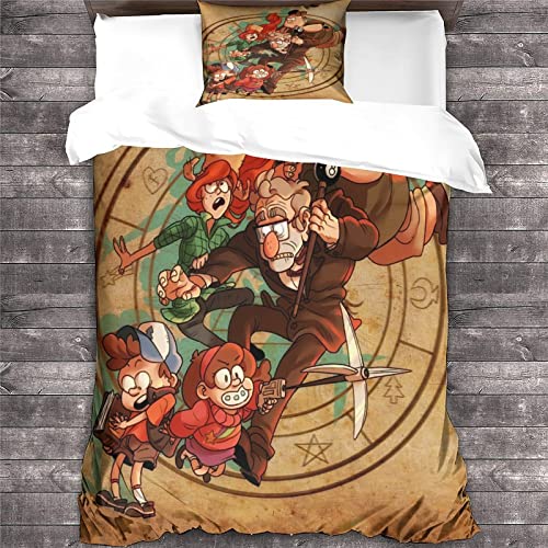 Gravity Falls 3D Disney Betten Set Animation Stil Bettwäsche Set Weiche Microfaser Bettbezug Mit Kissenbezug einzeln（135x200cm） von GENBAK