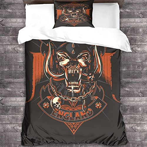 Motörhead Bettwäsche Heavy-Metal-Band Bettwäsche 3D Rock 'n' Roll Drucken Mit Bettbezüge Kissenbezüge Für Jungen Mädchen einzeln（135x200cm） von GENBAK