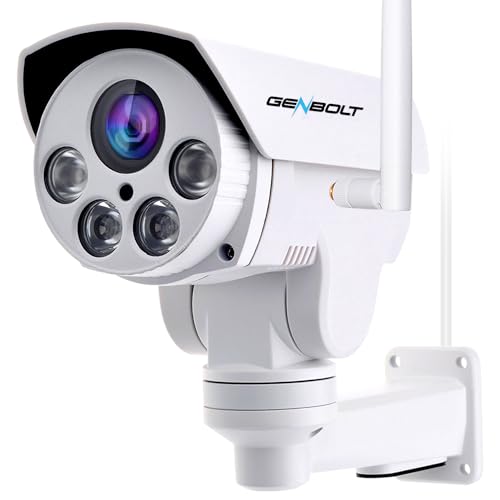 GENBOLT 9X PTZ Kabellose Überwachungskamera Außen, CCTV IP Überwachungskamera Aussen WLAN, Optischer Zoom-Autofokus, Humanoid-Tracking, Alarmschutz, Loop-Aufnahme von GENBOLT