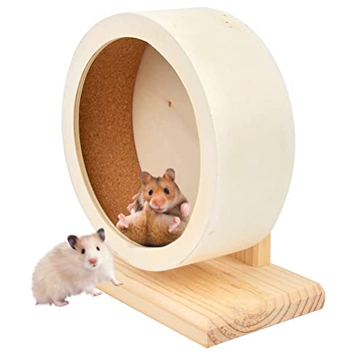 GEMCAM Hamsterrad aus Holz, leises Hamster-Übungsrad, rutschfeste Laufscheibe für syrische Hamster, Rennmäuse, Ratten, Mäuse, Zwerge, kleine Chinchilla (21 cm) von GENCAM