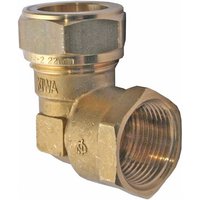 Messing Klemmverschraubung Winkel 22 mm x 1 Zoll ig für Kupferrohre von GENERAL FITTINGS