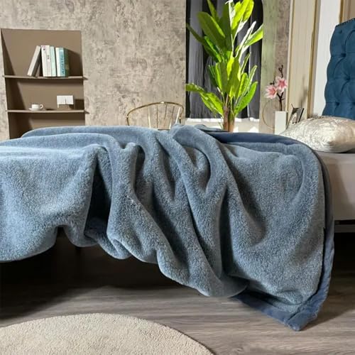 Luxuriöse Kunstfelldecke Felldecke Kunstfell - Soft Faux Schneefochs Fell Wurfdecke,200X230cm Kuscheldecke Flauschig Decke Webpelzdecke Pelzdecke Wohndecke Kunstpelz Für Couch Bett,Blau von GENERIC