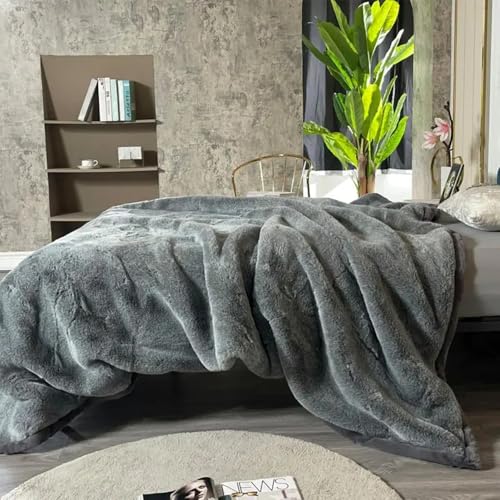 Luxuriöse Kunstfelldecke Felldecke Kunstfell - Soft Faux Schneefochs Fell Wurfdecke,200X230cm Kuscheldecke Flauschig Decke Webpelzdecke Pelzdecke Wohndecke Kunstpelz Für Couch Bett,Dark Gray Luxuriöse Kunstfelldecke Felldecke Kunstfell - Soft Faux Schneefochs Fell Wurfdecke,200X230cm Kuscheldecke Flauschig Decke Webpelzdecke Pelzdecke Wohndecke Kunstpelz Für Couch Bett,Dark Gray von GENERIC