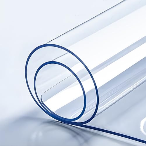 PVC Tischabdeckung, 1.5 Mm Dicker Transparenter Tischschutz, Rechteckige Transparente Schreibtischunterlage, Wasserdicht Tischschutz PVC Folie Für Büro-Kommode, Nachttisch,60X100cm von GENERIC