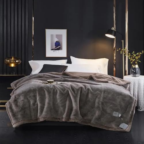 Soft Faux Schneefochs Fell Wurfdecke, 5.5Kg,200X230cm,Winter Warmes Flauschiges Faux Streifen Gradientenfarbe Decke Für Bettsofa Freizeitdecke Bettdecke Decke,04 von GENERIC
