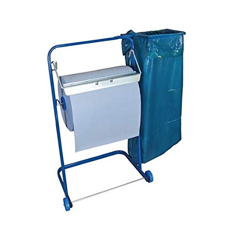 Papierrollenhalter bis 40 cm Breite Bodenständer fahrbar mit Müllsackhalter von GENERISCH