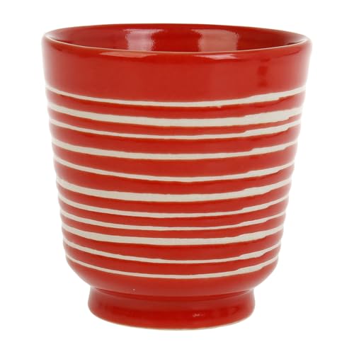 GENEVIEVE LETHU 536200 Becher, 12 cl, Steingut, Kollektion Les Spulen, Durchmesser 6,5 cm, Höhe 7 cm, Rot von GENEVIEVE LETHU