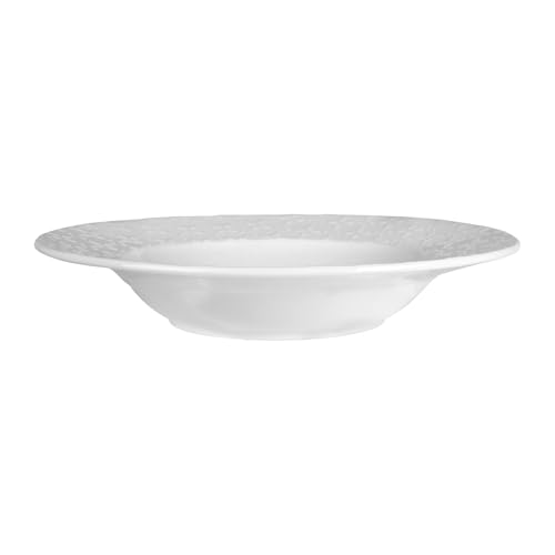 GENEVIEVE LETHU 536302 Suppenteller, Ø 22 cm, Modell Calais CAUDRY – Porzellan Farbe Weiß – Suppenteller mit Blumenmotiv von GENEVIEVE LETHU