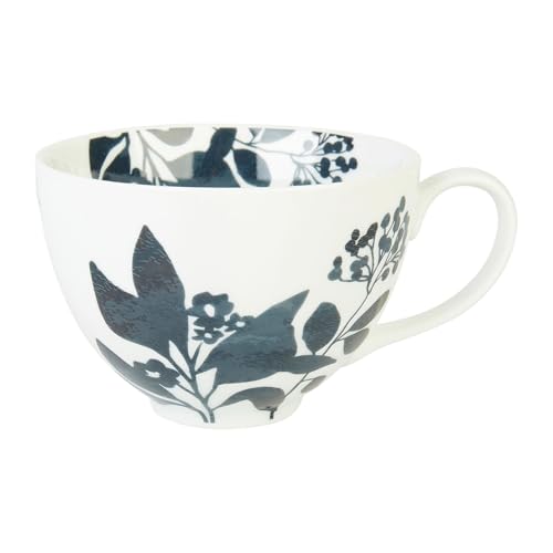 GENEVIEVE LETHU 536507 Tasse 22 cl Porzellan – Serie Ombre Bucoliques – Ø 12 cm H 8 cm – Farbe Weiß, Dekor Schwarz von GENEVIEVE LETHU