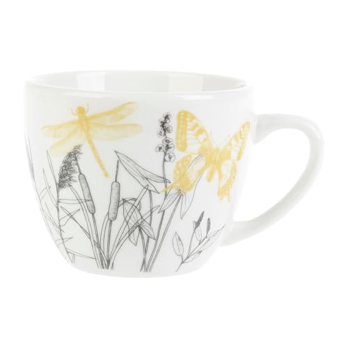 GENEVIEVE LETHU 538757 Tasse aus Porzellan, 10 cl, Kollektion in meinem Garten, Ø 6,5 cm, Höhe 5,5 cm, Gelb/Schwarz von GENEVIEVE LETHU