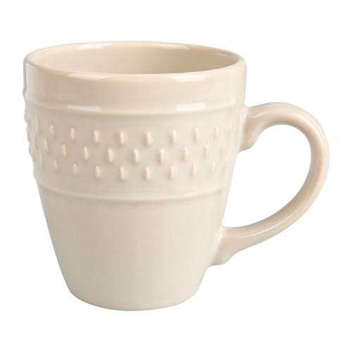 GENEVIEVE LETHU Tasse 20 cl Steingut Reiskörner Ø 7,5 cm H 8 cm Taupe geprägte Marken Tasse von GENEVIEVE LETHU