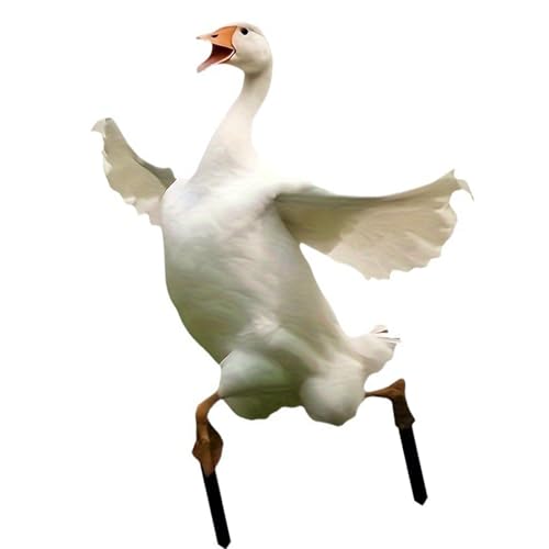 GENGENER Kunstvolle Gänseform Acryl-Pfahl Gänse Gartenstecker Acryl Gänse Statue für Frühlingsdekorationen in Hof, Rasen und Zuhause von GENGENER