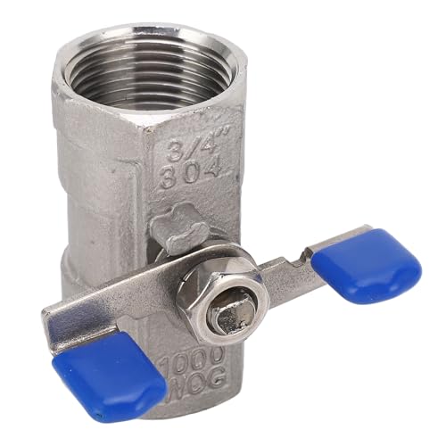 GENGUTOO 3/4 Zoll Edelstahl-Kugelhahn mit vollem Durchgang für Wasser, Öl und Gas mit Flügelmuttergriff, Gartenwasserpumpen GENGUTOO 3/4 Zoll Edelstahl-Kugelhahn mit vollem Durchgang für Wasser, Öl und Gas mit Flügelmuttergriff, Gartenwasserpumpen von GENGUTOO