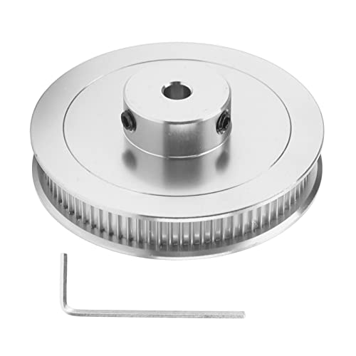 Gengutoo 80T 5mm Timing -Gürtelscheibe Legierung Stahl Synchronrad für 3D -Drucker CNC -Drehmaschine (Silber) von GENGUTOO
