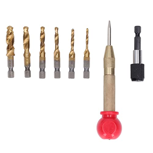 Gengutoo Drill Tap Set Hex Shank HSS Metallbeschichtmetrik Kombination Bohrer Tap Bit Set - breite Anwendung für Holzkupfer von GENGUTOO