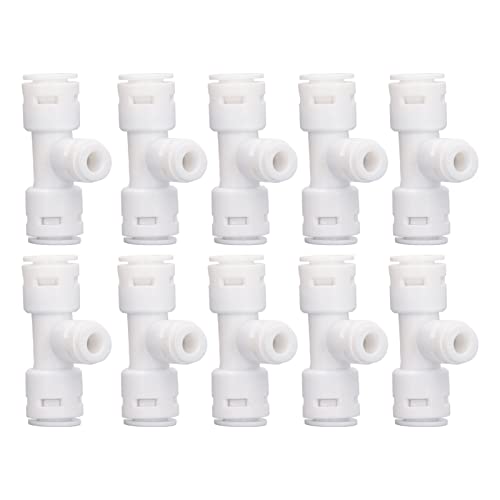 Gengutoo Rohranpassungsstecker 3 Wege T Form Food Grade PP 10 PCs Set Wasserreiniger Bewässerungssystem von GENGUTOO
