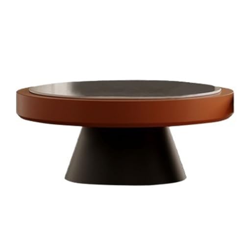 GENHAOSAN Beistelltische Schlafzimmer Moderner runder Couchtisch, einfacher aus Stein, leichte Luxusvilla, Heimdekoration, Teetisch Couchtische Für Das Wohnzimmer(M:85X35cm) von GENHAOSAN