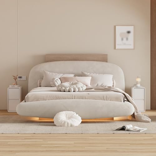 GENHAOSAN Nachttisch Cremefarbener Nachttisch, Kleiner Schrank aus lackiertem Massivholz, moderner, schmaler Mini-Luxusschrank Schlafzimmermöbel von GENHAOSAN