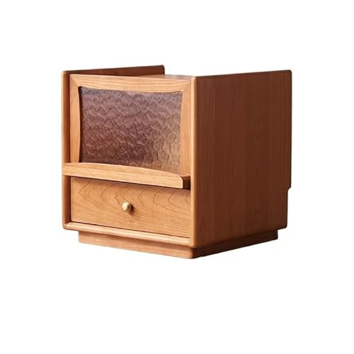 GENHAOSAN Nachttisch Nachttisch aus massivem Holz im chinesischen Stil, moderner, einfacher Aufbewahrungsschrank aus Kirschholz, for Zuhause, Schlafzimmer, Aufbewahrungsschrank Schlafzimmermöbel von GENHAOSAN