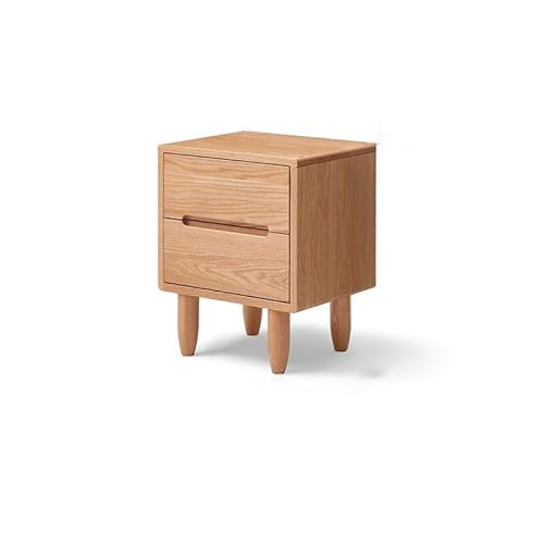 GENHAOSAN Nachttisch Nordischer Nachttisch aus massivem Holz, Doppelschublade, Eiche, chinesischer Stil, kreativer, moderner, minimalistischer Schlafzimmer-Nachttisch Schlafzimmermöbel von GENHAOSAN